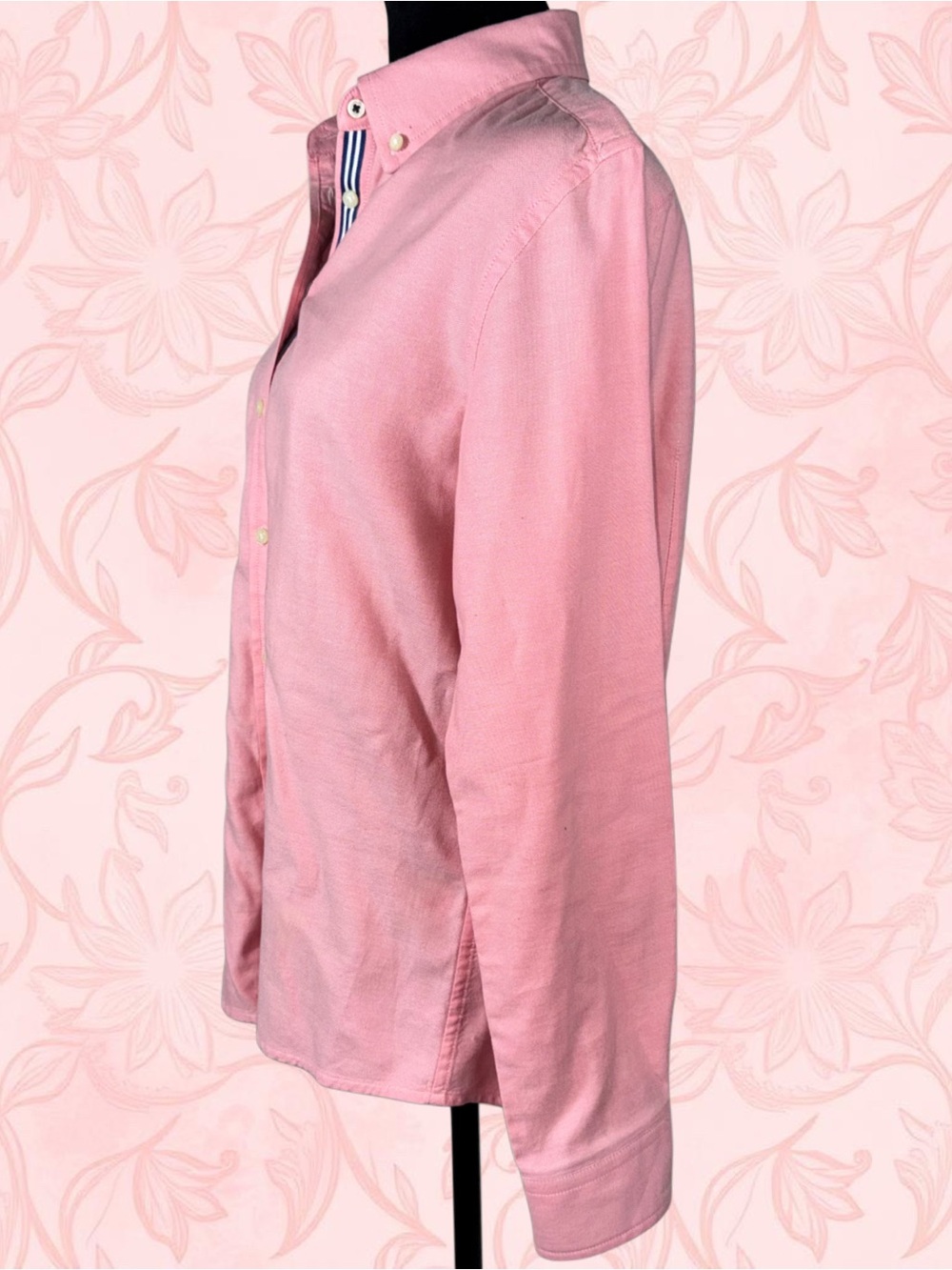 Banana Republic Women’s Cotton Oxford Shirt Long Sleeve Button Up Pink Size M - Picture 6 of 13